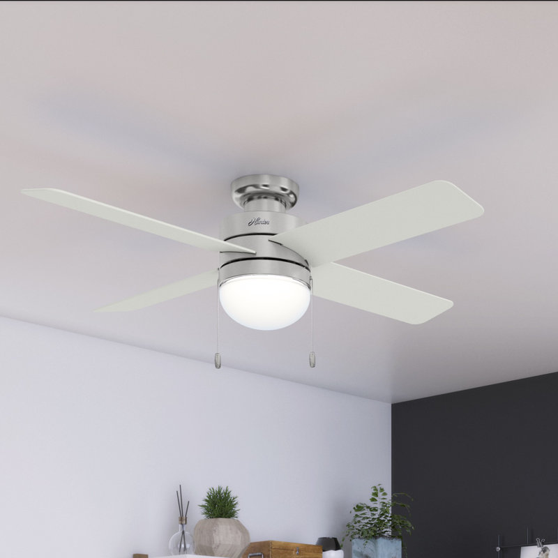 Hunter Fan 52'' Timpani 4 Blade Standard Ceiling Fan with Pull Chain and Light Kit Included